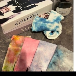 デフトバンタイダイ染めスカイブルー×ホワイトorブラック2つセット