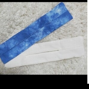 デフトバンタイダイ染めブルー×ホワイトorブラック2つセット