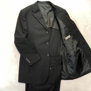 新品タグ付き　3Bシングル礼服　サイズAB8 サイドベンツ背抜き　ウエスト92cm/2タック　ビジネススーツ喪服　漆黒の黒 リクルートスーツ