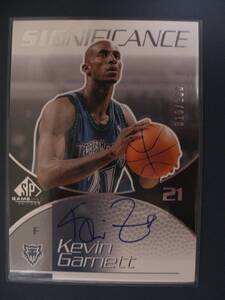 Upper Deck SP Game used edition SIGNIFICANCE 100枚限定シリアル Kevin Garnett ケビン・ガーネット auto オート 直筆サインカード