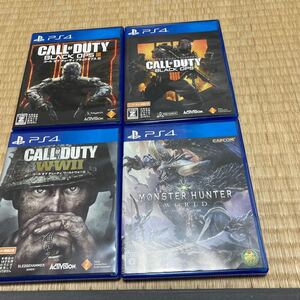 【PS4】コール オブデューティブラックオプス 3 4 WW2 モンスターハンターワールド 4本セット中古