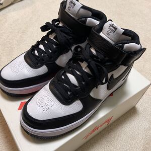 27㎝ Stussy × Nike Air Force 1 Mid Black and Light Bone ステューシー × ナイキ エアフォース1 ミッド