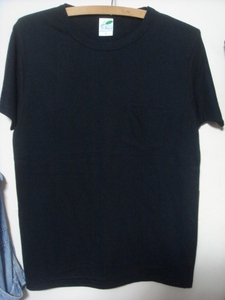 2207新品ユナイテッドアスレUNITED ATHLEポケットTシャツ カットソーBLACKブラック黒M CAB CLOTHINGキャブクロージング