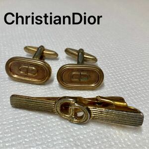 ディオール ロゴ ゴールド カフス ネクタイ ピン タイ　カフリンクス ヴィンテージ クリスチャン Christian Dior