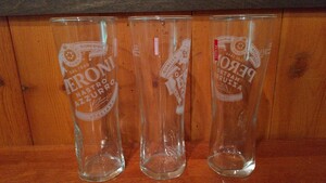 ペローニ ナストロアズーロ ビールグラス 3個セット ドイツ SAHM社製 イタリアビール 非売品