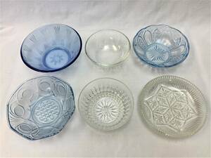 ◆◇　【昭和レトロ】 ガラス かき氷用器 氷鉢 冷菓カップ 6個セット　（0713）　◇◆