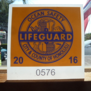 ハワイ LIFEGUARD LIFE GUARD ライフガード 内貼り インスペクション パーミット 資格 ライセンス HDM USDM オリジナル レプリカ 2016年の画像1