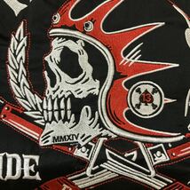 トゥルーブラッド　刺繍シャツ　ブラック　スカル ヘルメット　ナイフ　Mサイズ　TRUE BLOOD バイク オートバイ　ライダー　バイカー_画像5