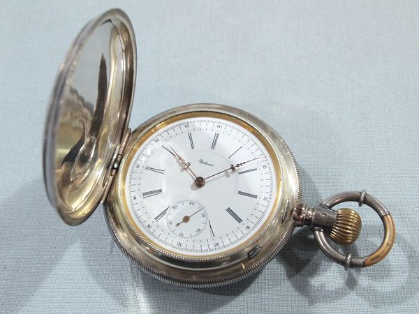 RYO様専用】商館時計 ブルウル15石 勾玉型緩急針 銀無垢 懐中時計 手 ...