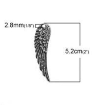 メタルチャーム（10個パック）天使の羽根天使の翼型　ハンドメイドの材料アクセサリーパーツネックレスやピアスに52mm×14mm_画像2