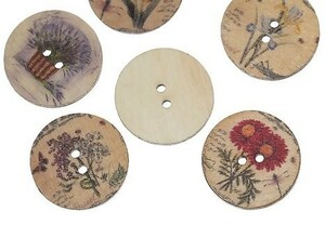  craft кнопка цветок рисунок под старину принт кнопка ( Mix 100 шт ) из дерева кнопка дерево. кнопка 25mm