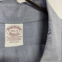 90s USA製 BROOKS BROTHERS オックスフォード ボタンダウン シャツ 17 1/2-5 ブルー ブルックスブラザーズ 80s 古着 オールド ビンテージ_画像8