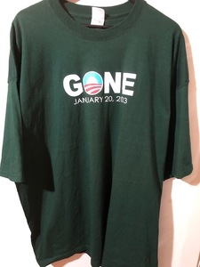 562 大きいサイズ ゆるダボ 美品！！★USA古着 シンプルプリントTシャツ GONE ダークグリーン Fruit of the Loom XXXL 3XL