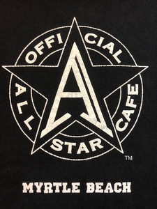 620★大きいサイズ ゆるダボ★USA古着 企業ロゴ プリントTシャツ OFFICIAL ALL STAR CAFE 黒 ブラック XL
