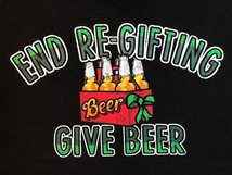 802★大きいサイズ ゆるダボ★USA古着 ビール イラスト＆メッセージプリントTシャツ END RE-GIFTING GIVE BEER 黒 ブラック 3XL_画像1