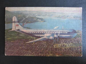 パンナム■PAN AM■ストラトクルーザー■B377■N1025V■サンフランシスコ上空■Pan American World Airways■1952年■エアライン発行絵葉書