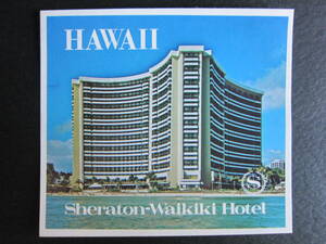 ホテル ラベル■シェラトン■WAIKIKI■ワイキキ■ハワイ■Sheraton■1980's■ステッカー