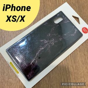 黒　ブラック　大理石　COLLABORN 　iPhoneケース　スマホケース iPhone X iPhone XS