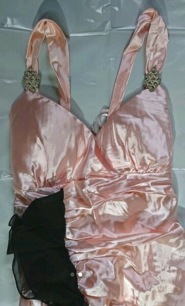 ピンクシルバーのキャバ・clubドレス