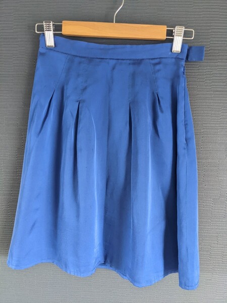 小さいサイズ(36S)青スカート フレアスカート
