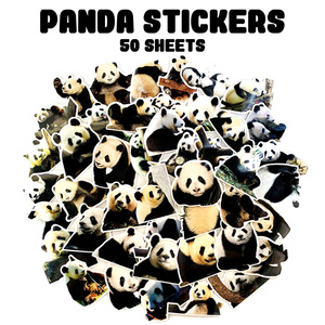 パンダ ステッカー 50枚セット PVC 防水 シール スーツケース MacBook パンダ 動物 動物園 実写