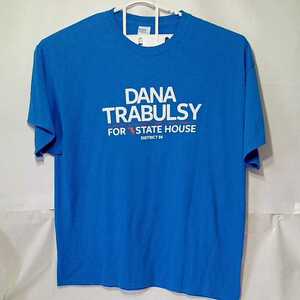 zcl-03t♪アメリカ古着DANA TRABULSY FOR STATE HOUSEフロリダ地区州議会議員ダナ・トラブルシーTシャツ USサイズ－2XL ブルー 