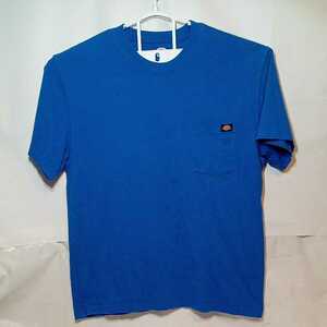 zcl-03t♪アメリカ古着ディッキーズ Dickies Tシャツ USサイズ－L ブルー