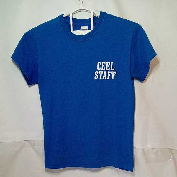 zcl-04t♪アメリカ古着ceel staff scasd ceel program TシャツUSサイズ－S ブルー