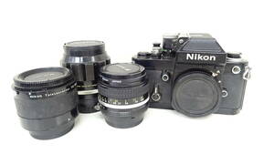 [横浜07017NK] Nikon F2 フォトミックA ブラック ☆ NIKKOR 50㎜ 1:1.4 / NIKKOR-P Auto 1:2.5 f=105㎜ / Teleconverter TC-200