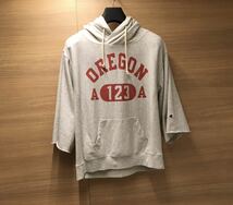 L チャンピオン プリント パーカー フーディ プルオーバー OREGON 染み込み カレッジプリント Tシャツ カットソー カレッジ スウェット_画像1