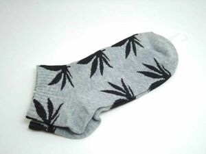  men's short socks Mali fana pattern 25~27cm gray black socks 