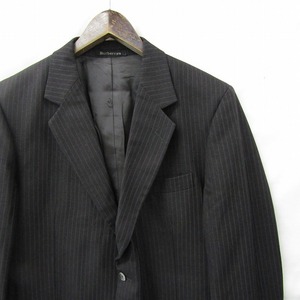  Britain made 80s size L~ Burberrs tailored jacket blaser stripe black Burberry Burberry z old clothes Vintage 2JU1689