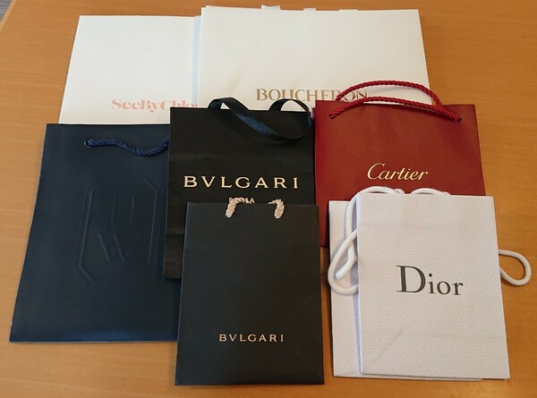 Dior BVLGARI Cartier HARRYWINSTON BOUCHERON Chloe 紙袋 ショップ袋