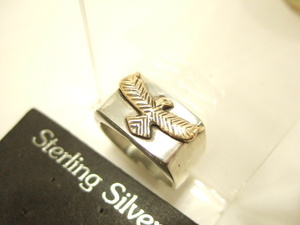 Yokohama alfive silver 925silver silver ♪ Зачарованный инспектор Eglu Eagle Двухцветное кольцо № 14 Доставка 220 иен кольцо B67A