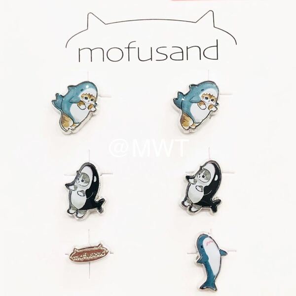 ピアス　シルバー　サメにゃん　モフサンド　レディース　ファッション　アクセ　アクセサリー　しまむら　アベイル　完売　新品　MWT