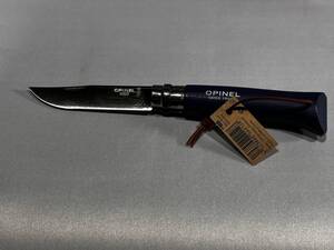 Opinel オピネル ステンレススチール皮紐付#8 ダークブルー 41429 フォールディングナイフ