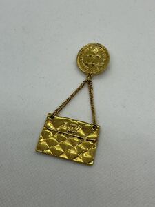 ○1000円スタート○『美品』CHANEL シャネル ヴィンテージ ココマーク ゴールドカラー シャネルマトラッセ バッグ ブローチ