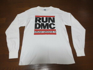 ００’ｓ　ＲＵＮ　ＤＭＣ　ＫＲＵＳＨ　ＧＲＯＯＶＥ　ＩＶ　ランディーエムシー　長袖プリントカットソー　ロングスリーブ　Ｍ　白