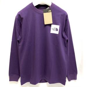 XL 新品 ノースフェイス スクエア ロゴ ロンT ボックス 長袖 Tシャツ 紫 パープル Square LOGO TEE スクエアロゴ ボックスロゴ 胸ロゴ GP