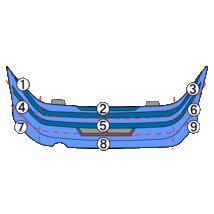 ミラジーノ DBA-L650S RバンパーASSY R45 ルージュレッドクリスタル(M)_画像4