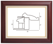 油絵/油彩額縁 木製フレーム A826 アクリル付 セピア SM_画像1