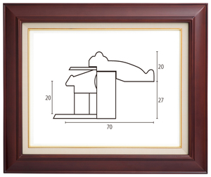 油絵/油彩額縁 木製フレーム A826 アクリル付 セピア F20号