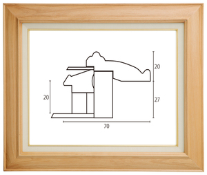 油絵/油彩額縁 木製フレーム A826 アクリル付 木地 F12号