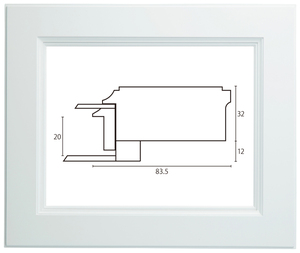 油絵/油彩額縁 木製フレーム A263 アクリル付 ホワイト P12号