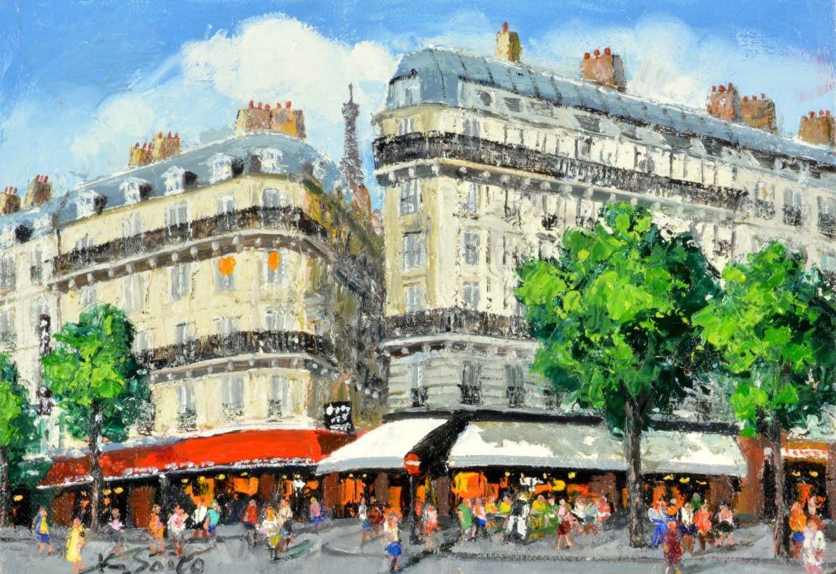 Oil painting, Western-style painting, hand-painted painting (delivery possible with oil painting frame) No.6 F6 size City of Paris (2) by Kaname Saito, Painting, Oil painting, Nature, Landscape painting