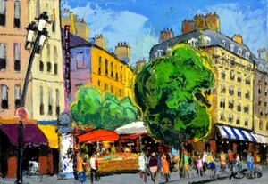 Art hand Auction Oil painting, Western painting, hand-painted painting (can be delivered with oil painting frame) NO.35 SM size City of Paris (3) Kaname Saito, painting, oil painting, Nature, Landscape painting