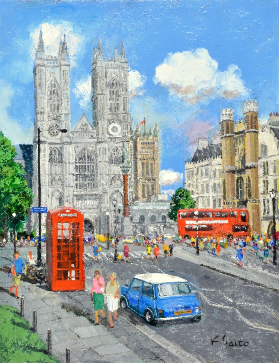 Oil painting, Western painting, hand-painted painting (can be delivered with oil painting frame) NO.14 F30 size City of London (2) Kaname Saito, painting, oil painting, Nature, Landscape painting