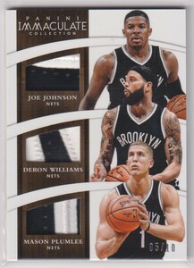 NBA J.JOHNSON D.WILLIAMS M.PLUMLEE 2014-15 PANINI IMMACULATE COLLECTION BASKETBALL NETS Trios PATCH /10 枚限定 ネッツ トリオパッチ