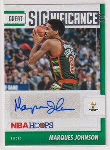 NBA MARQUES JOHNSON AUTO 2021-22 PANINI HOOPS GREAT SIGNIFICANCE Autograph Signature BASKETBALL BUCKS 直筆 サイン バックス