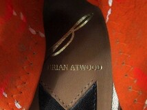 brian atwood　ブライアンアトウッド　ドレスシューズ　ペイント柄 7 オレンジ系_画像6